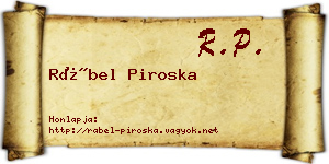 Rábel Piroska névjegykártya